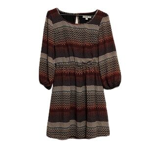 ACCIDENTALLY IN LOVE Blouson Style Dress with Bishop Sleeves, Multi Colors, 7